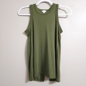 J. Crew Factory Open Back Tank Olive Green size XXS